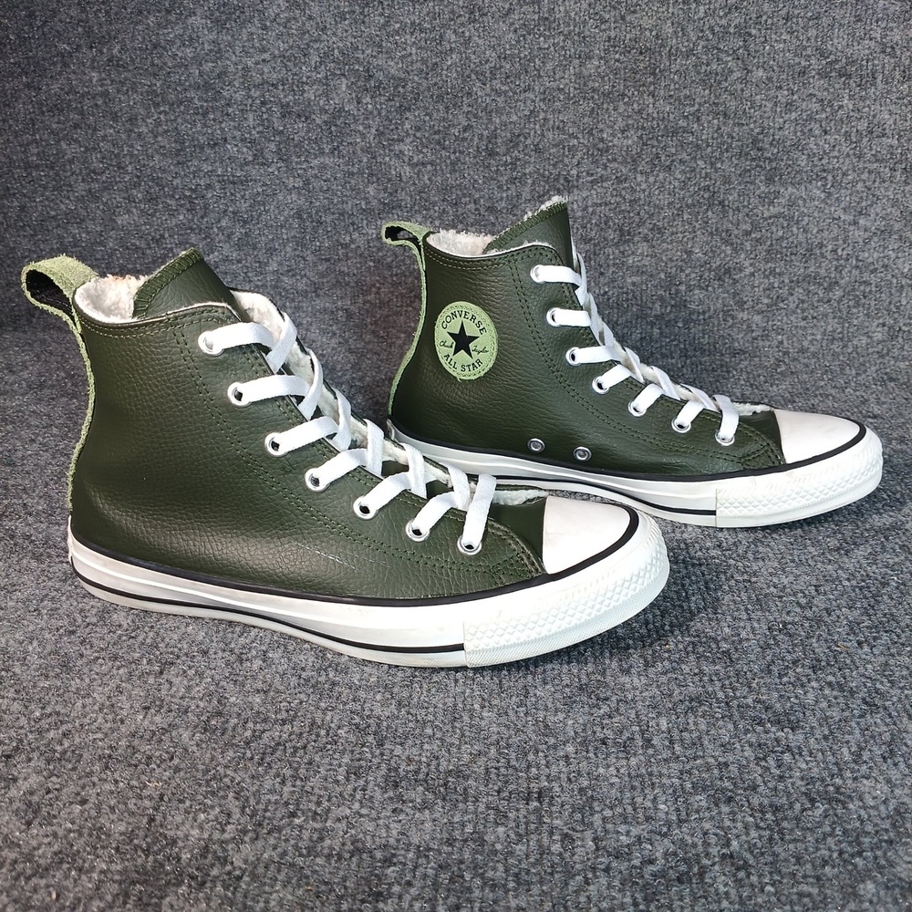 Converse Utility High Top Sneakers Womens 5 Green  Leather Sherpa Lined
